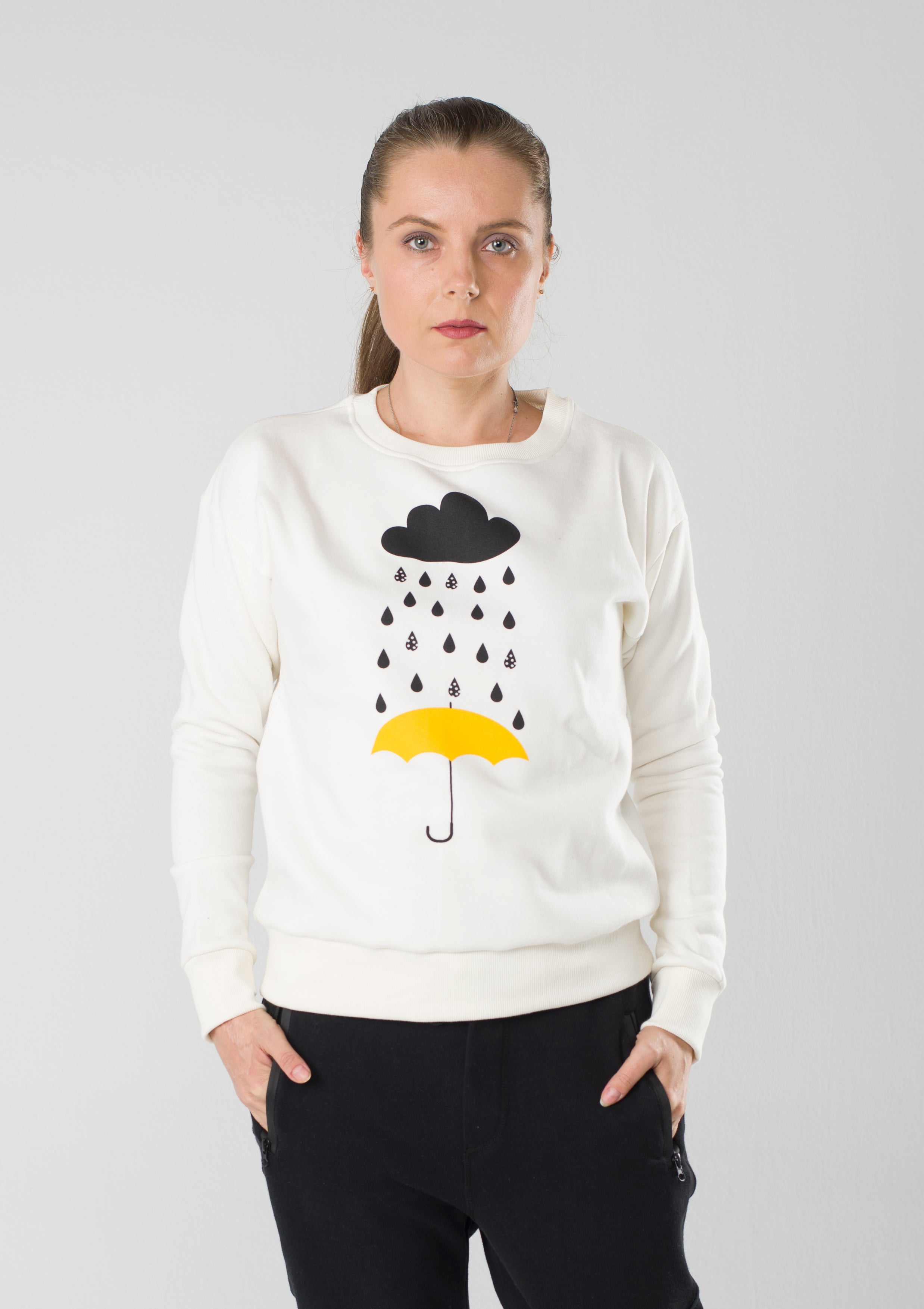 Round Neck Sweatshirt Off white